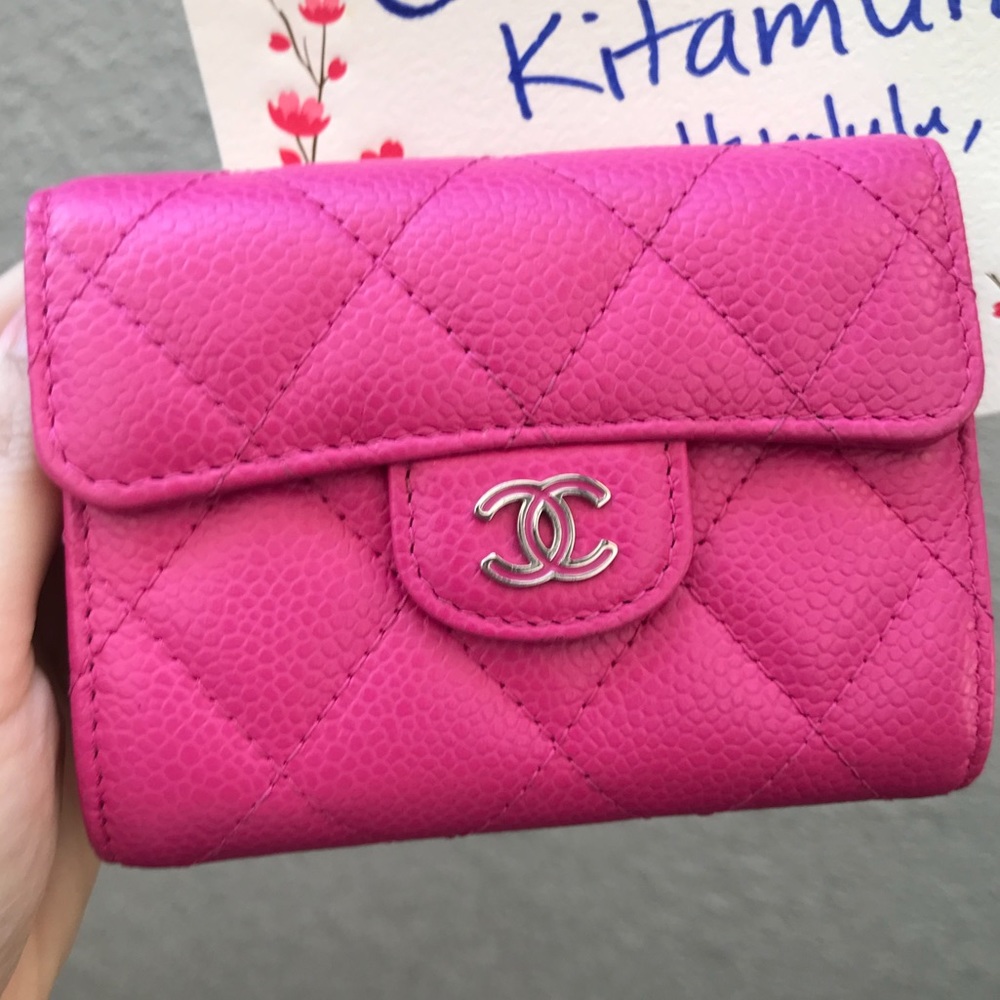 Chanel cardholder with rare Mona Lisa back pocket